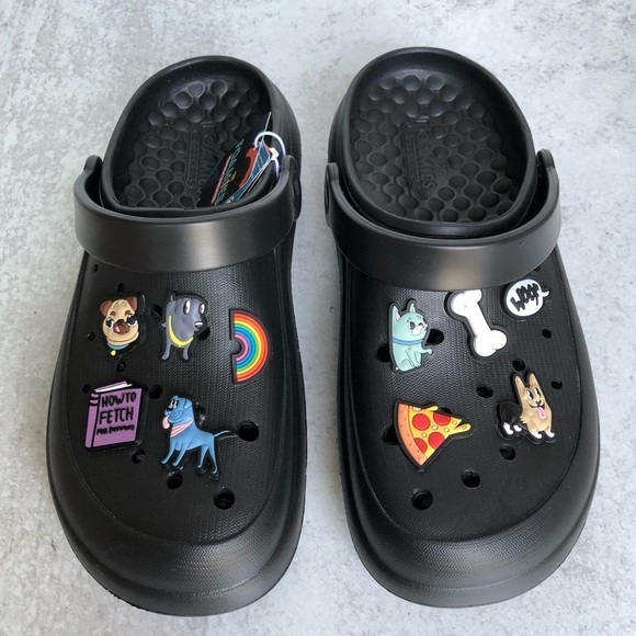 Skechers Womens Foamies Clog Pup Celebration Black Size 8 - Picture 1 of 13